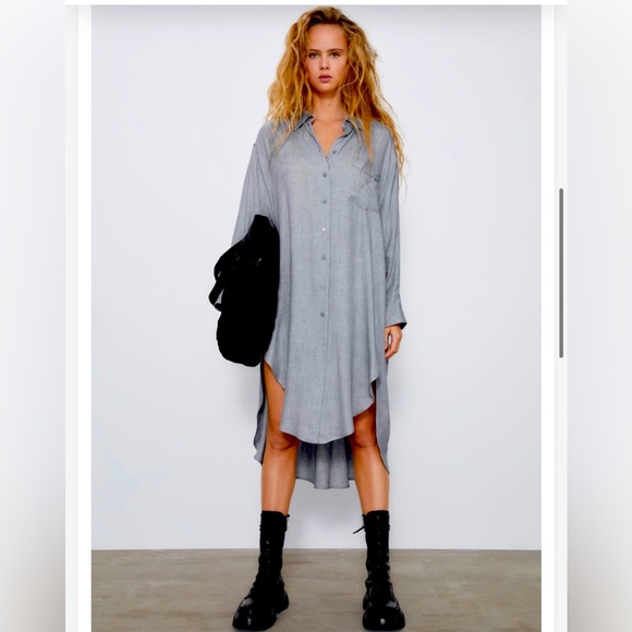 Zara long asymmetric shirt / dress - Picture 1 of 8